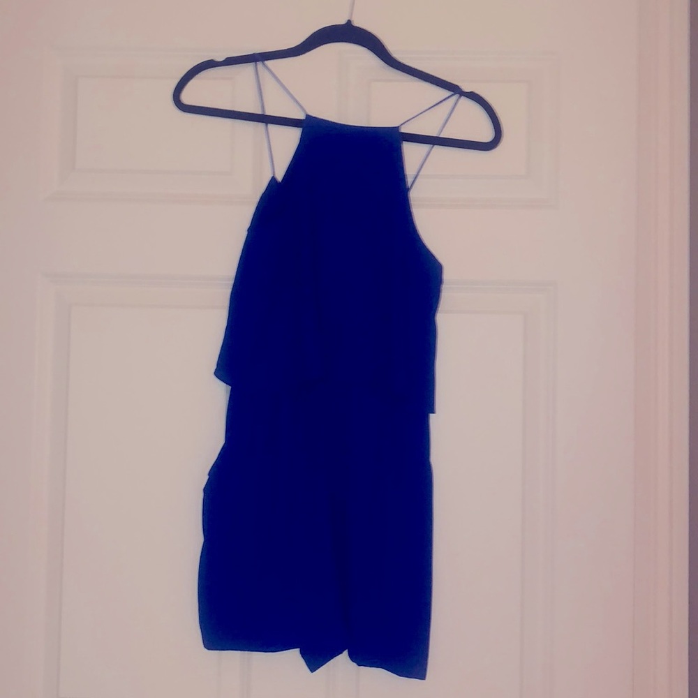 Fun and sexy cobalt blue Romper with pockets